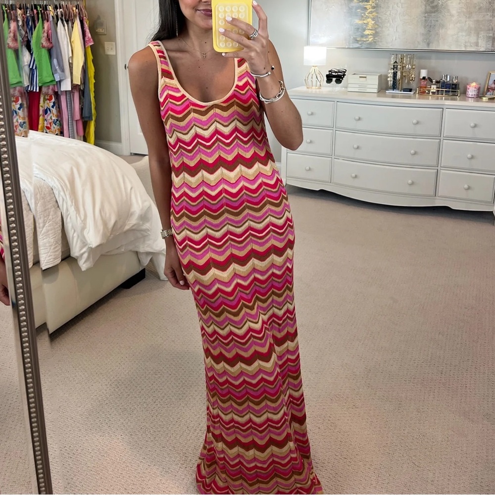 Show me your mumu chevron stripe knot maxi dress sleeveless Tala Tank Maxi